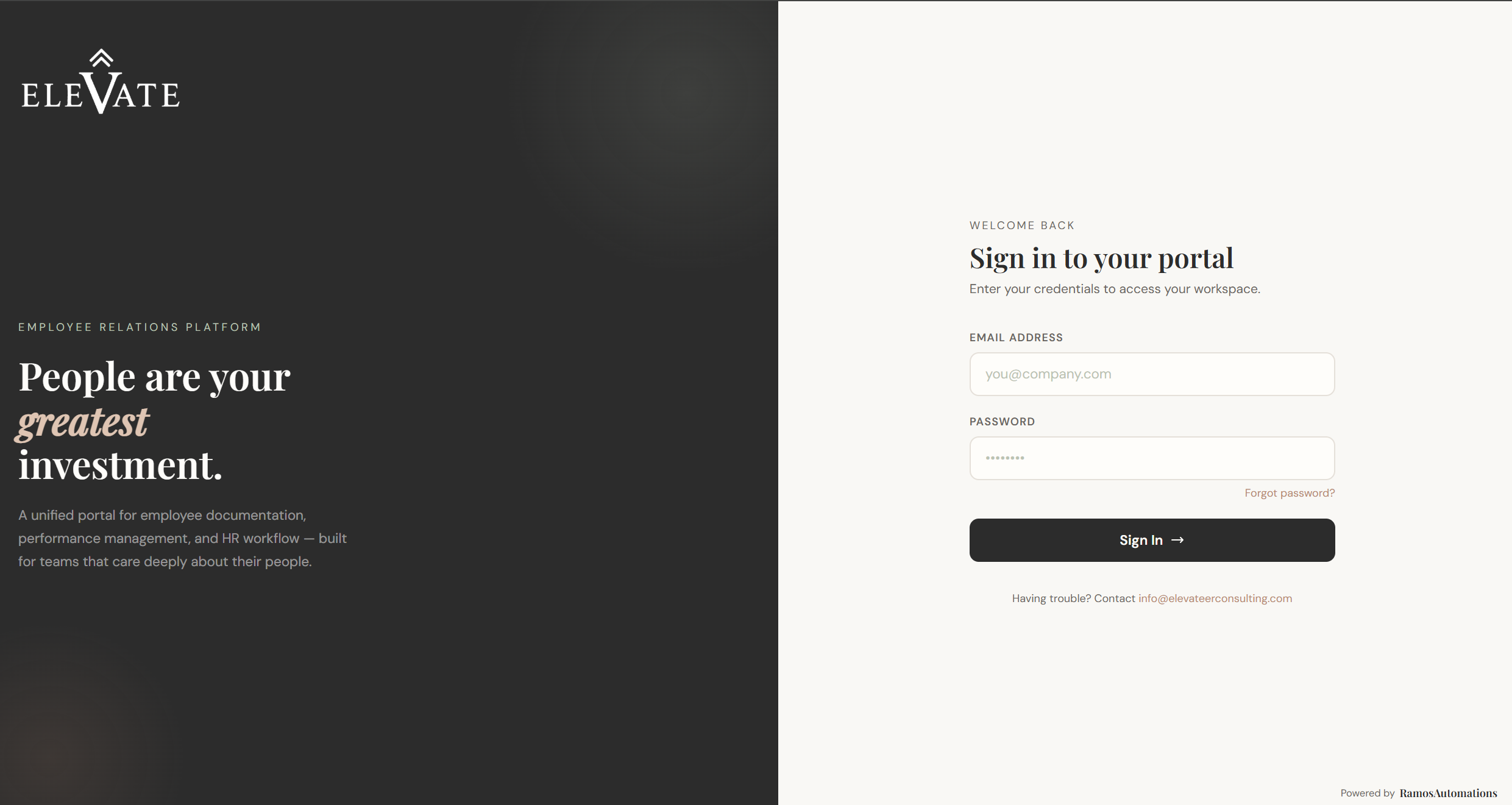 Elevate App cloud-based business automation platform dashboard